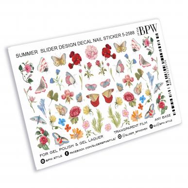 Слайдер-дизайн Полевые цветы и бабочки из каталога Цветные на любой фон в интернет-магазине BPW.style