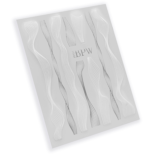 Ленты (волны) для дизайна, белый-серебро из каталога Гибкая силиконовая лента в интернет-магазине BPW.style