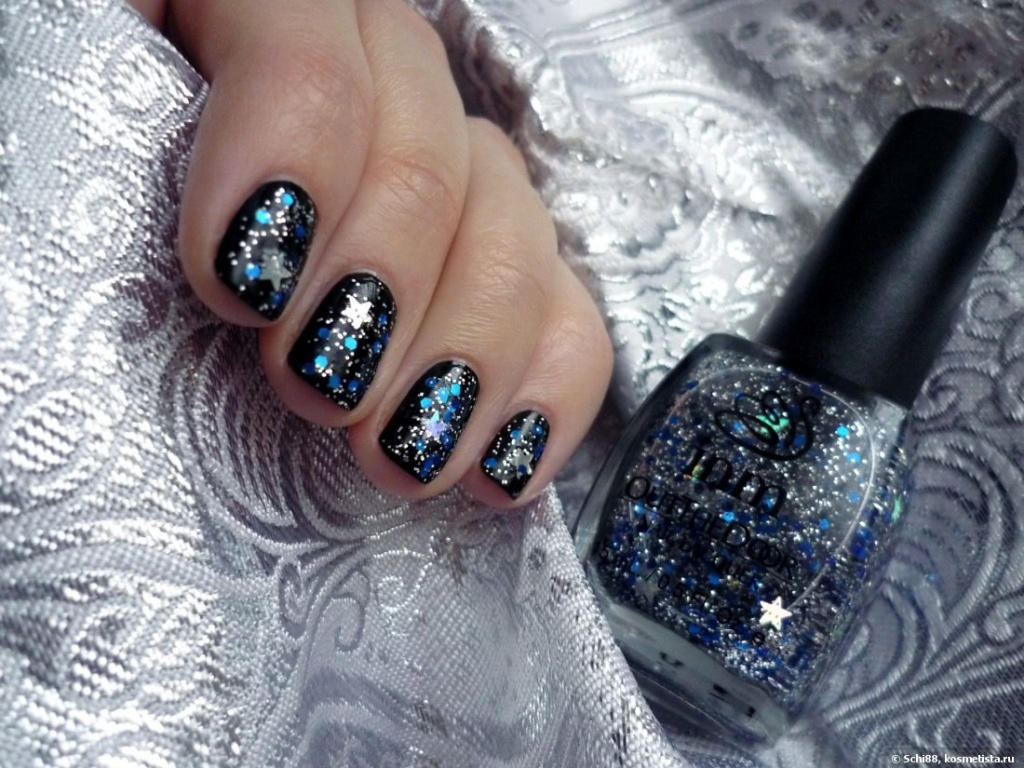 Маникюр с блестками - виды материала, особенности и техники нанесения - фото