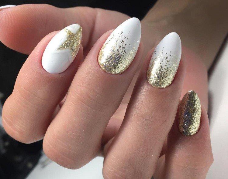 Маникюр с блестками - виды материала, особенности и техники нанесения - фото