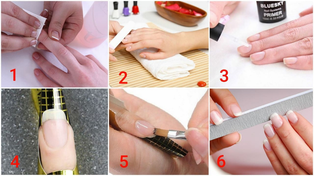 Последовательность гелевого наращивания ногтей