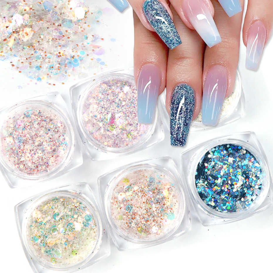 Маникюр с блестками - виды материала, особенности и техники нанесения - фото