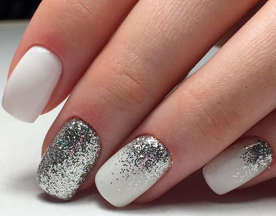 Маникюр с блестками - виды материала, особенности и техники нанесения - фото