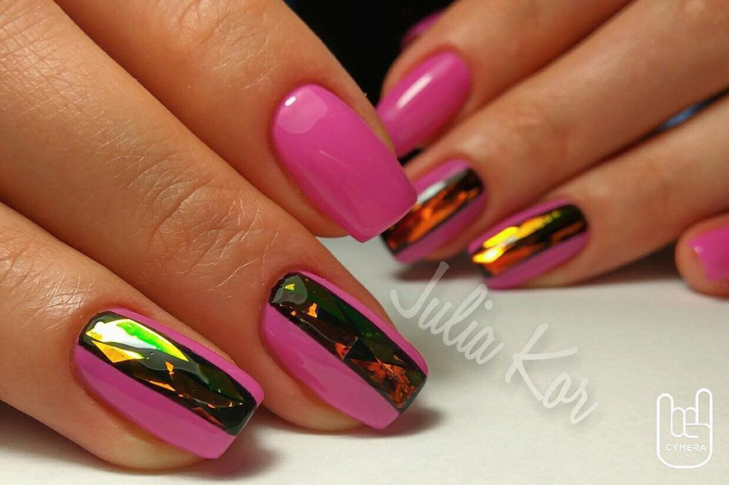 Красивый маникюр Битое стекло 2022 новинки