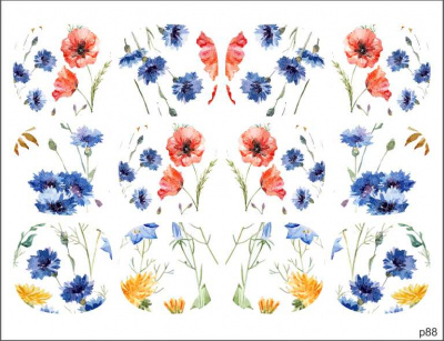 Слайдер-дизайн Полевые цветы из каталога Цветные на светлый фон, в интернет-магазине BPW.style
