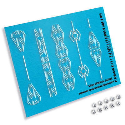 Слайдер-дизайн 3D с кристаллами Геометрия 2 (стразы отдельно) из каталога Слайдер дизайн для ногтей, в интернет-магазине BPW.style