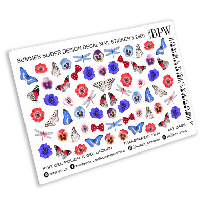 Слайдер-дизайн Красно-синее лето из каталога Цветные на любой фон, в интернет-магазине BPW.style