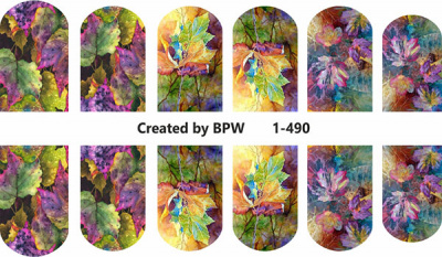 Слайдер-дизайн Фиолетовые листья из каталога Цветные на светлый фон, в интернет-магазине BPW.style