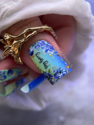 Слайдер-дизайн SPARKLE Черника френч золото из каталога Слайдеры SPARKLE, в интернет-магазине BPW.style