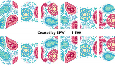 Слайдер-дизайн Пейсли из каталога Цветные на светлый фон, в интернет-магазине BPW.style