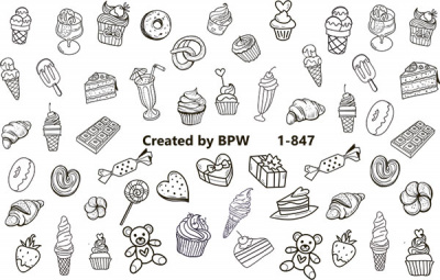 Слайдер-дизайн Сладости раскраска из каталога Цветные на светлый фон, в интернет-магазине BPW.style