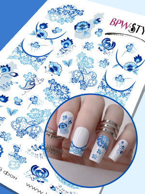 Слайдер-дизайн Кружева гжель из каталога Цветные на любой фон, в интернет-магазине BPW.style