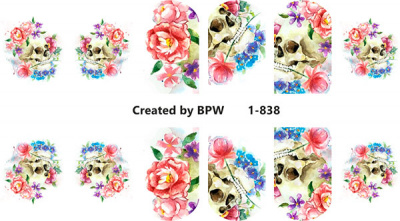 Слайдер-дизайн Череп с цветами из каталога Цветные на светлый фон, в интернет-магазине BPW.style
