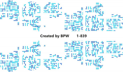 Слайдер-дизайн Голубые пиксели из каталога Слайдер дизайн для ногтей, в интернет-магазине BPW.style