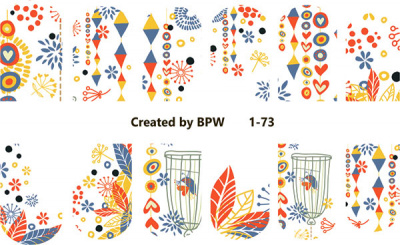 Слайдер-дизайн Узоры и клетка из каталога Цветные на светлый фон, в интернет-магазине BPW.style