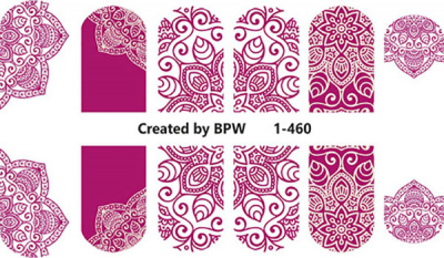 Слайдер-дизайн Розовый узор из каталога Слайдер дизайн для ногтей, в интернет-магазине BPW.style