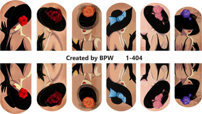 Слайдер-дизайн Девушки в шляпках из каталога Цветные на светлый фон, в интернет-магазине BPW.style