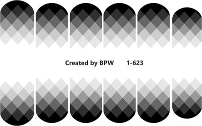 Слайдер-дизайн Черные ромбы из каталога Слайдер дизайн для ногтей, в интернет-магазине BPW.style
