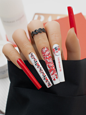 Слайдер-дизайн Красная хохлома из каталога Цветные на любой фон, в интернет-магазине BPW.style