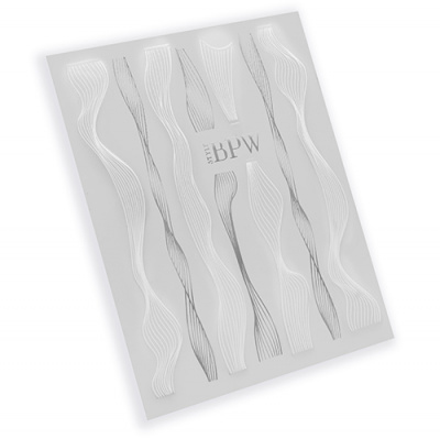 Ленты (волны) для дизайна, белый-серебро из каталога Гибкая силиконовая лента, в интернет-магазине BPW.style
