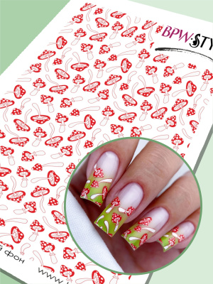 Слайдер-дизайн Грибы мухоморы из каталога Цветные на любой фон, в интернет-магазине BPW.style