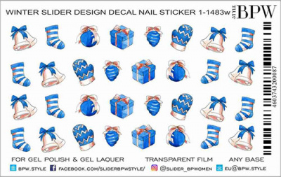 Слайдер-дизайн Зимние элементы синий из каталога Цветные на любой фон, в интернет-магазине BPW.style