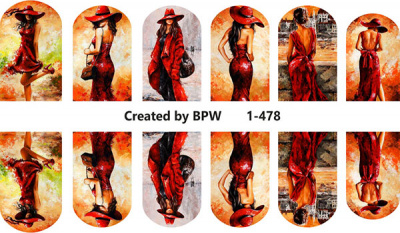 Слайдер-дизайн Девушка в красном из каталога Цветные на светлый фон, в интернет-магазине BPW.style