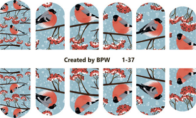 Слайдер-дизайн Снегири из каталога Цветные на светлый фон, в интернет-магазине BPW.style