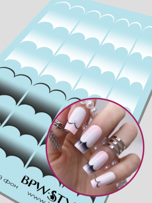 Слайдер-дизайн Цветной френч белый+черный уголок 6 из каталога Цветные на любой фон, в интернет-магазине BPW.style