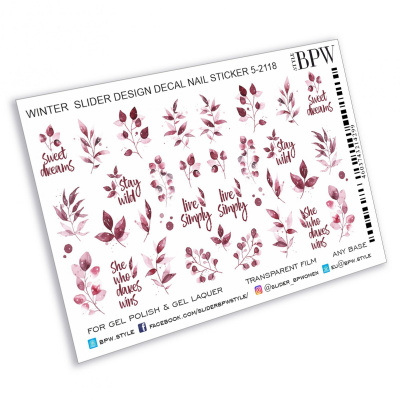 Слайдер-дизайн Розовые ветви из каталога Цветные на любой фон, в интернет-магазине BPW.style