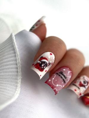 Слайдер-дизайн Новогодние песики из каталога Цветные на любой фон, в интернет-магазине BPW.style