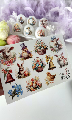 Наклейки переводные для свечей и декора Пасха из каталога Наклейки декупажные для декора свечей, яиц, изделий из гипса, в интернет-магазине BPW.style