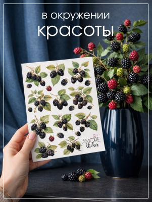 Наклейки переводные для свечей и декора Ежевика из каталога Наклейки декупажные для декора свечей, яиц, изделий из гипса, в интернет-магазине BPW.style