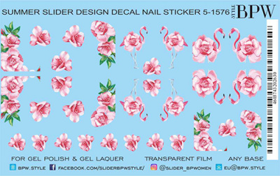 Слайдер-дизайн Фламинго и цветы из каталога Цветные на любой фон, в интернет-магазине BPW.style