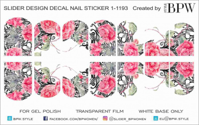 Слайдер-дизайн Кружево с цветами из каталога Цветные на светлый фон, в интернет-магазине BPW.style