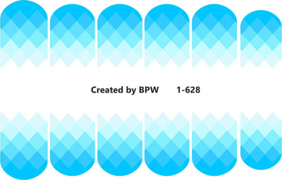 Слайдер-дизайн Голубые ромбы из каталога Слайдер дизайн для ногтей, в интернет-магазине BPW.style
