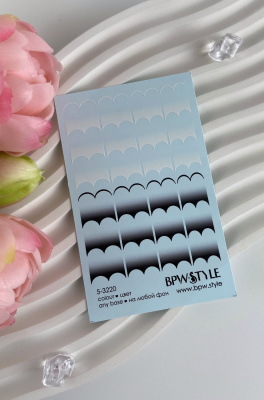 Слайдер-дизайн Цветной френч белый+черный уголок 6 из каталога Цветные на любой фон, в интернет-магазине BPW.style