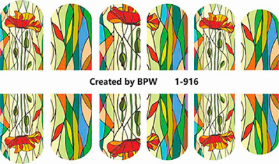 Слайдер-дизайн Цветы витраж из каталога Цветные на светлый фон, в интернет-магазине BPW.style