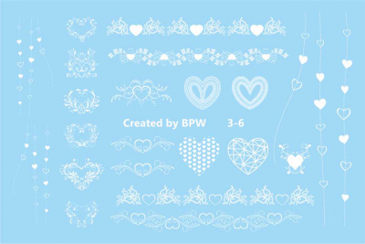 Слайдер-дизайн Белые сердечки из каталога Цветные на любой фон, в интернет-магазине BPW.style