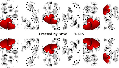 Слайдер-дизайн Узор с сердечками из каталога Цветные на светлый фон, в интернет-магазине BPW.style