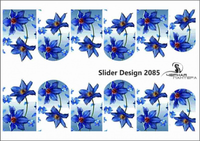 Слайдер-дизайн Голубые цветы из каталога Цветные на светлый фон, в интернет-магазине BPW.style