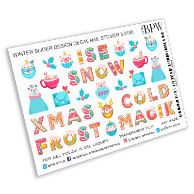 Слайдер-дизайн Зимние слова из каталога Цветные на любой фон, в интернет-магазине BPW.style
