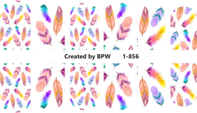Слайдер-дизайн Цветные перья из каталога Цветные на светлый фон, в интернет-магазине BPW.style