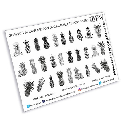 Слайдер-дизайн Ананасы графика из каталога Слайдер дизайн для ногтей, в интернет-магазине BPW.style