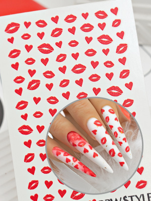 Слайдер-дизайн без вырезания Сердечки и губы из каталога Цветные на любой фон, в интернет-магазине BPW.style