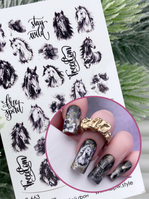 Слайдер-дизайн SPARKLE Лошади черные из каталога Слайдеры SPARKLE, в интернет-магазине BPW.style