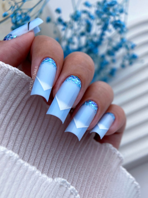 Слайдер-дизайн Цветной френч белый+черный уголок 4 из каталога Цветные на любой фон, в интернет-магазине BPW.style