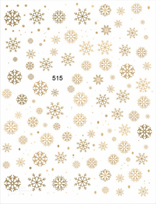 Наклейки для ногтей Золотые снежинки 515 из каталога Наклейки для ногтей, в интернет-магазине BPW.style