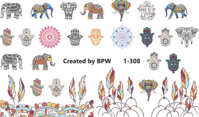 Слайдер-дизайн Индийский микс из каталога Цветные на светлый фон, в интернет-магазине BPW.style