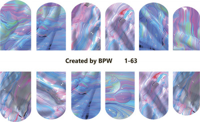 Слайдер-дизайн Розовый и голубой из каталога Слайдер дизайн для ногтей, в интернет-магазине BPW.style